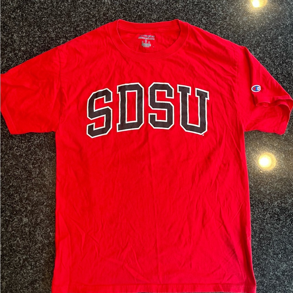 Champion Red SDSU Men's T-Shirt